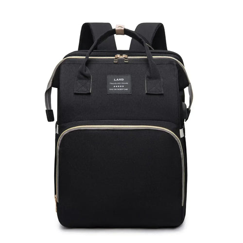 Mommy Bag – Skötväska med Inbyggd Resesäng & Stor Kapacitet