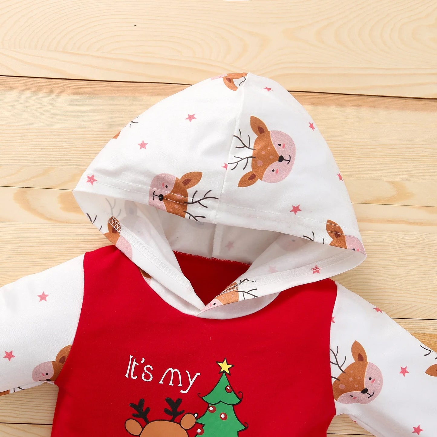 Nyfödd Jul Romper – Röd Cartoon Jumpsuit & Julpyjamas (Unisex)