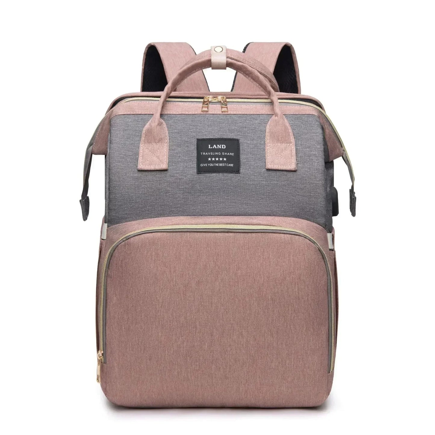 Mommy Bag – Skötväska med Inbyggd Resesäng & Stor Kapacitet