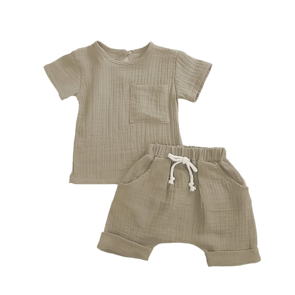 2-Delat Babyset i Bomull – T-shirt & Shorts för Nyfödda och Småbarn