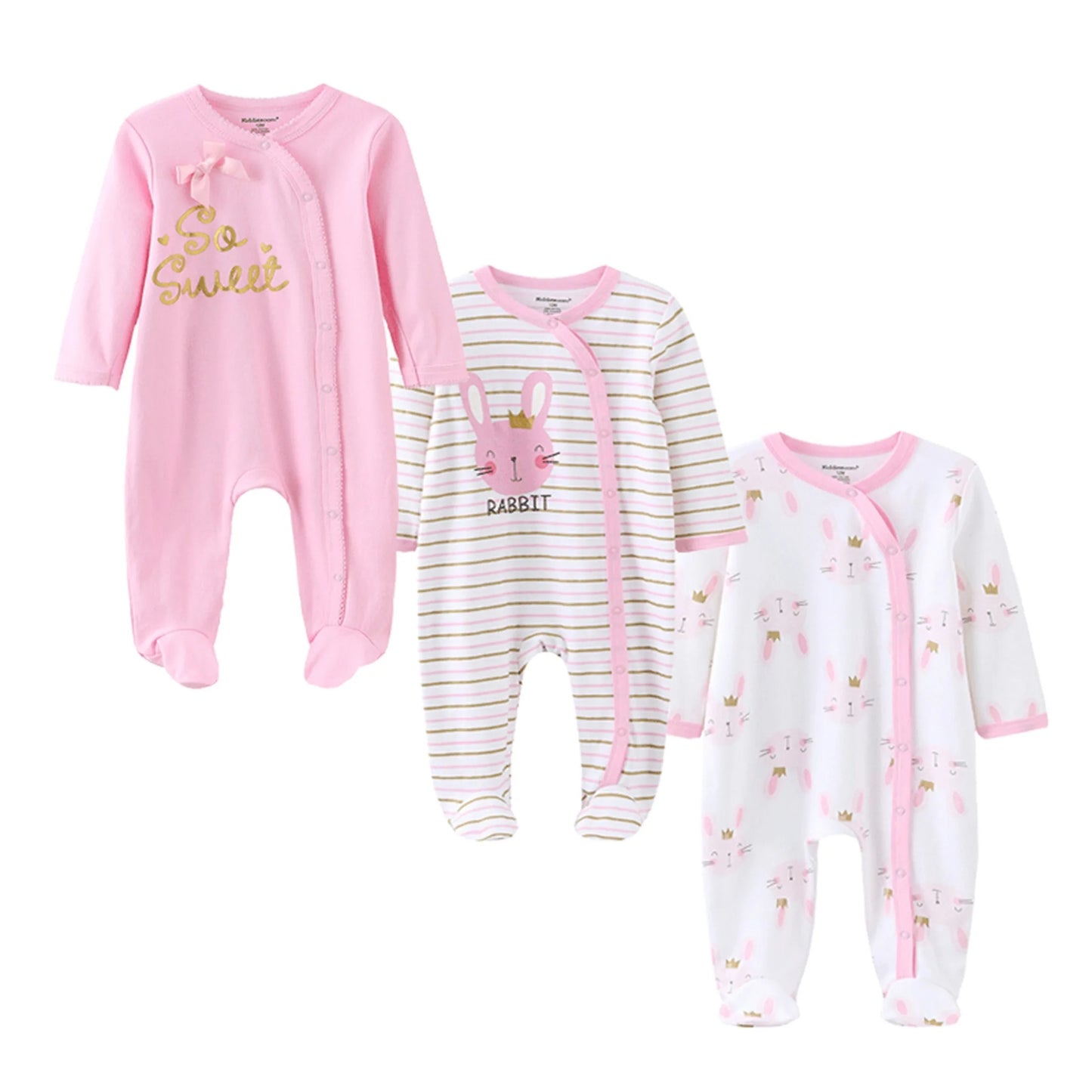 3-Delars Bomullsklädset för Nyfödda och Småbarn