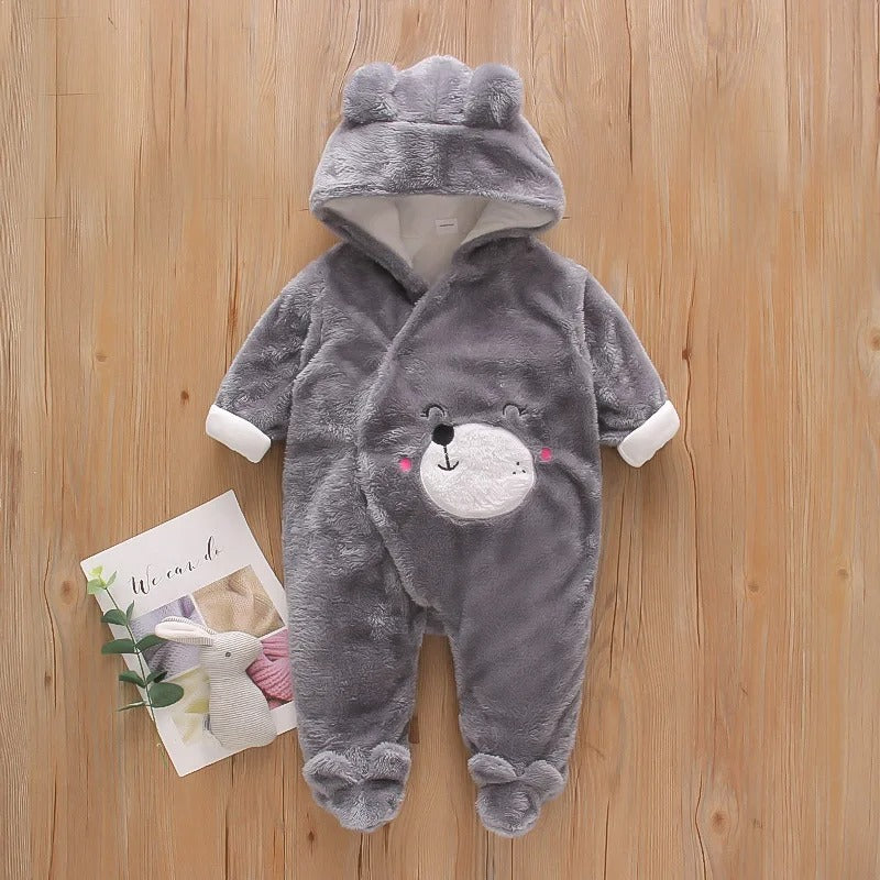 Kiddie Comforts – Höst- och Vinteroverall i Plysch för Bebisar (0–2 år)