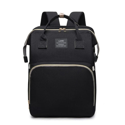 Mommy Bag – Skötväska med Inbyggd Resesäng & Stor Kapacitet