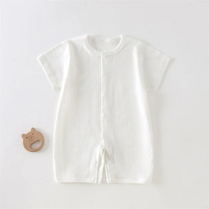 Somrig Babyjumpsuit med Korta Ärmar i Luftig Mesh | Mjuk och Tunn Sov- & Lekdräkt för Nyfödda