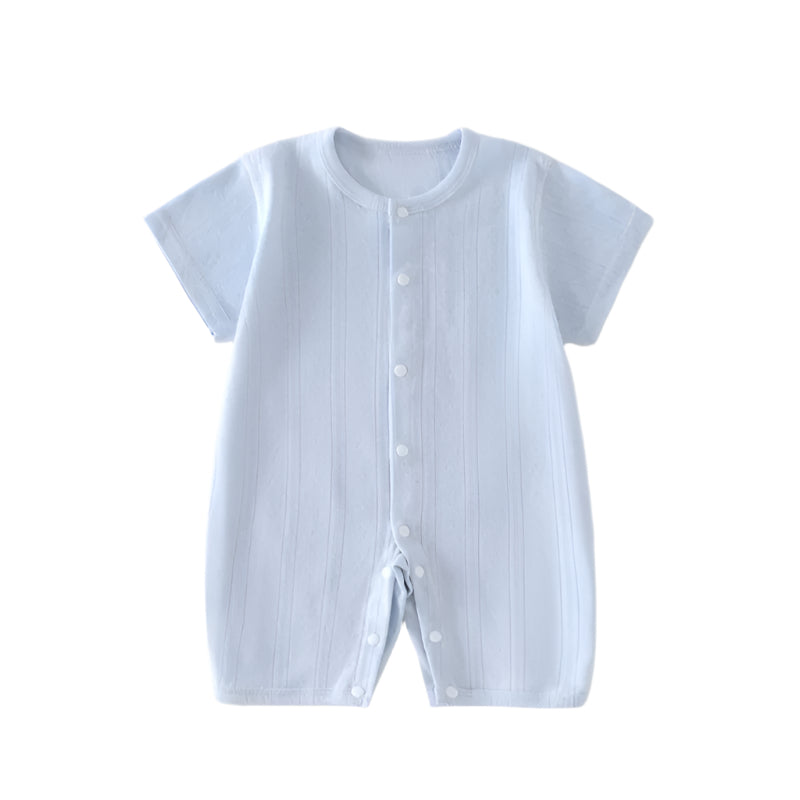 Somrig Babyjumpsuit med Korta Ärmar i Luftig Mesh | Mjuk och Tunn Sov- & Lekdräkt för Nyfödda