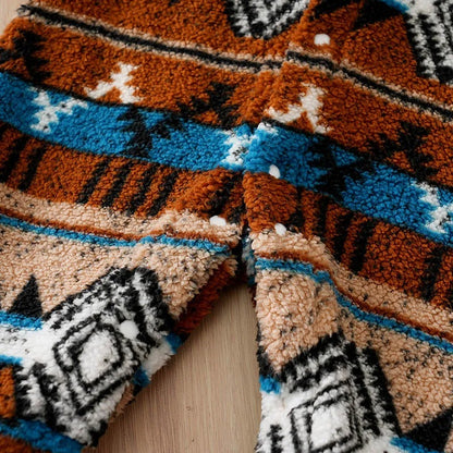 Jul Romper för Nyfödd – Fair Isle Mönster, Rutigt & Hood med Öron