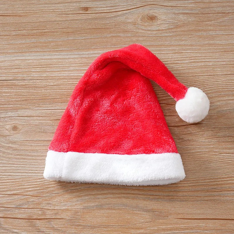 Jul Romper för Nyfödd – Söt Tomtemotiv, Mjuk Plush Jumpsuit