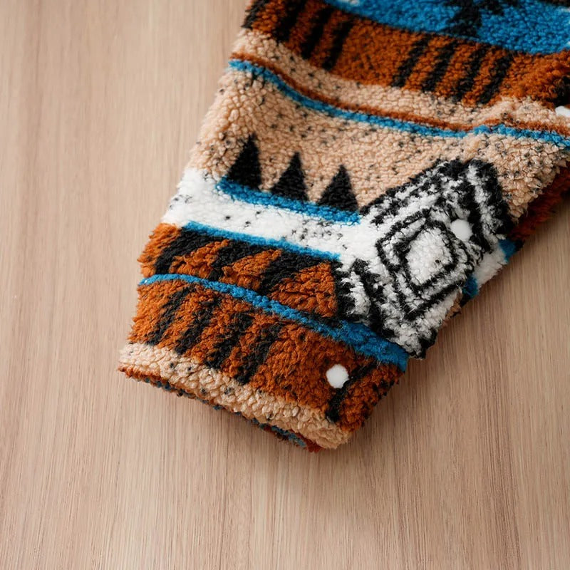 Jul Romper för Nyfödd – Fair Isle Mönster, Rutigt & Hood med Öron