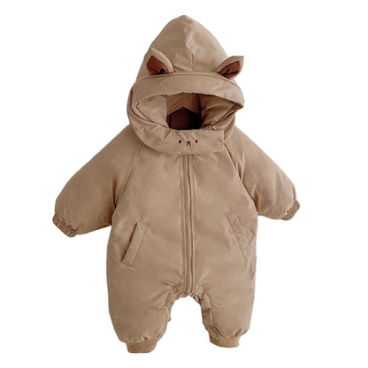 Varm Newborn Jumpsuit – Söt Hooded Bodysuit för Baby (Unisex)