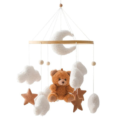 Spjälsängsmobil med Mjuk Nalle