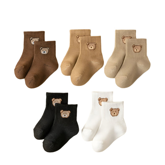 5-pack Babysockor – Mjuka & Söta med Björnmotiv
