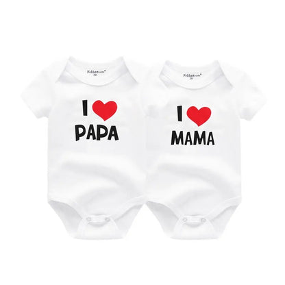 2-pack Babybodysuits "I Love Mama/Papa" | 100% Bomull