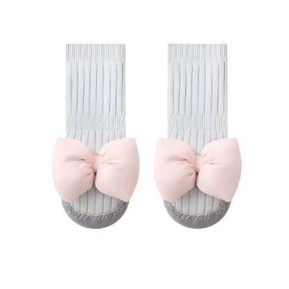 Söta Höstsockor med Båge – Halkfria Inneskor för Små Prinsessor