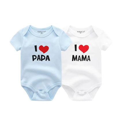 2-pack Babybodysuits "I Love Mama/Papa" | 100% Bomull